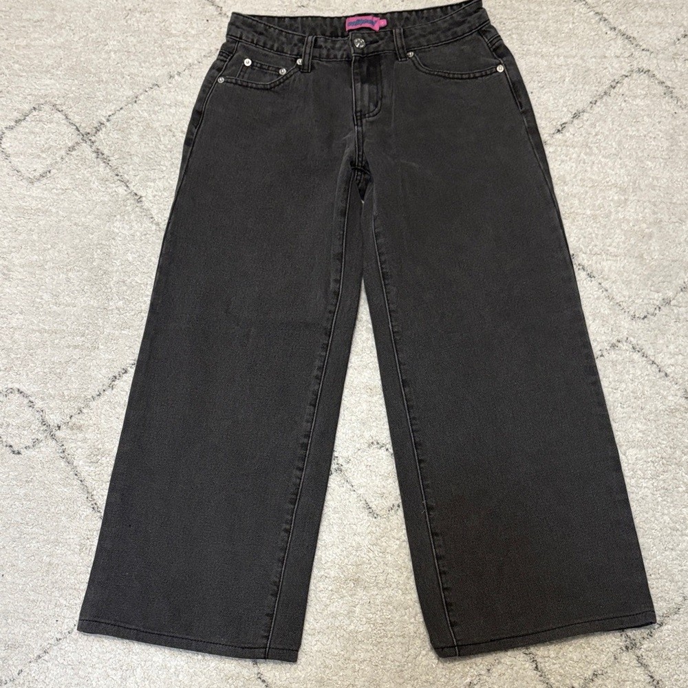 Edited Gray/Black Wide-Leg Jeans